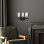 Opviq Lámpara de pared Negro y Oro con tapa de cristal
